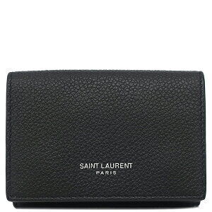 Saint Laurent Tri fold Compact Wallet Black Leather